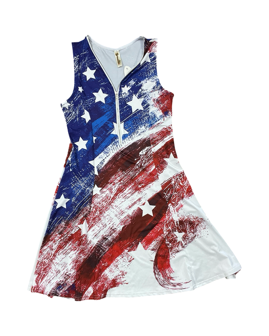 Dress Casual Short By Clothes Mentor In Blue Red & White, Size:S