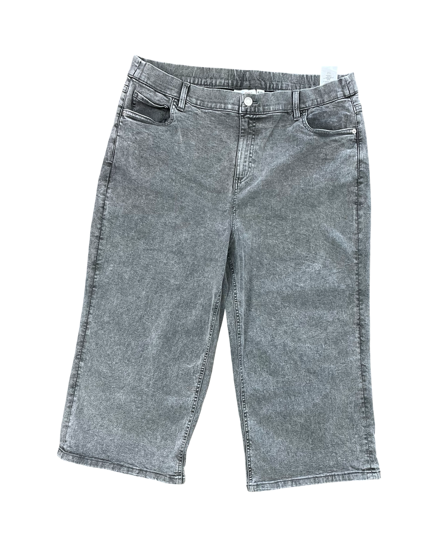 Jeans Cropped By Denim And Company In Grey Denim, Size:18