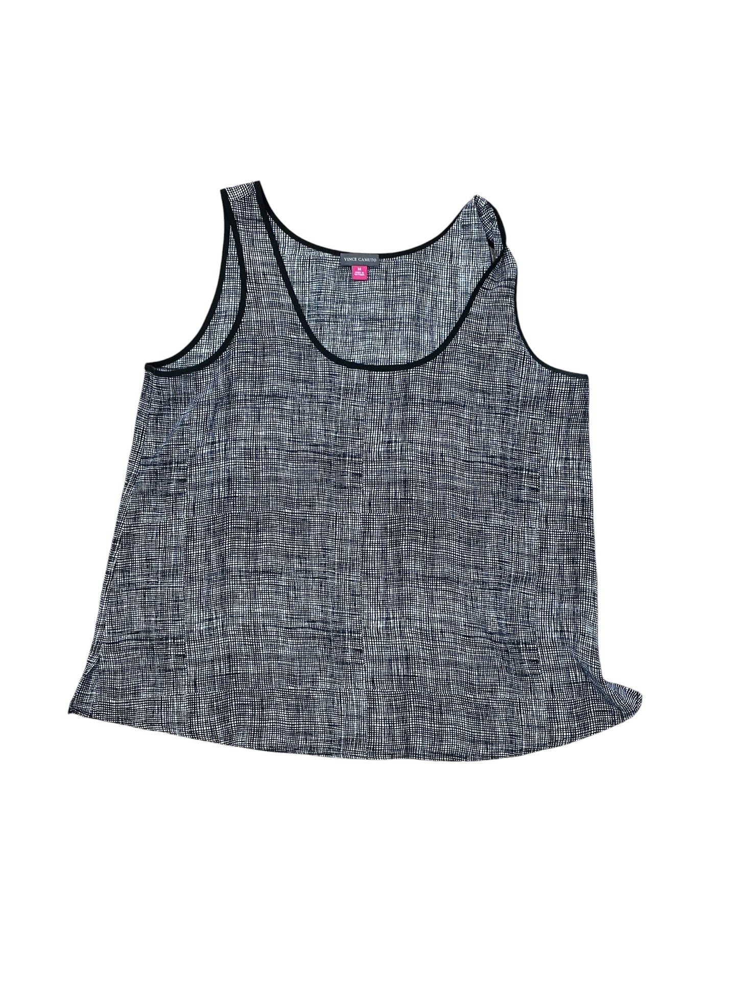 Top Sleeveless By Vince Camuto In Black & White, Size:M