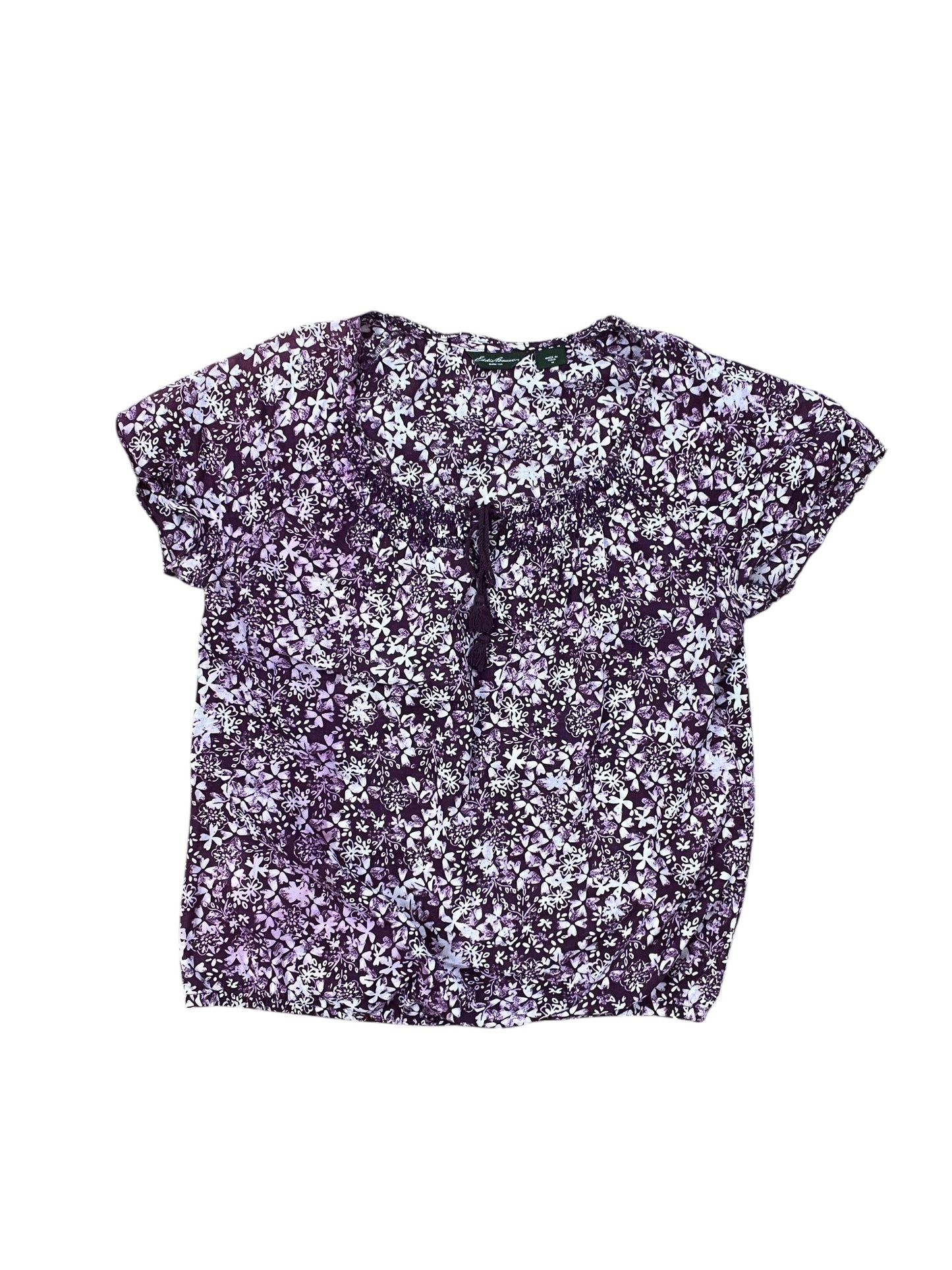 Top Ss By Eddie Bauer In Purple & White, Size:M
