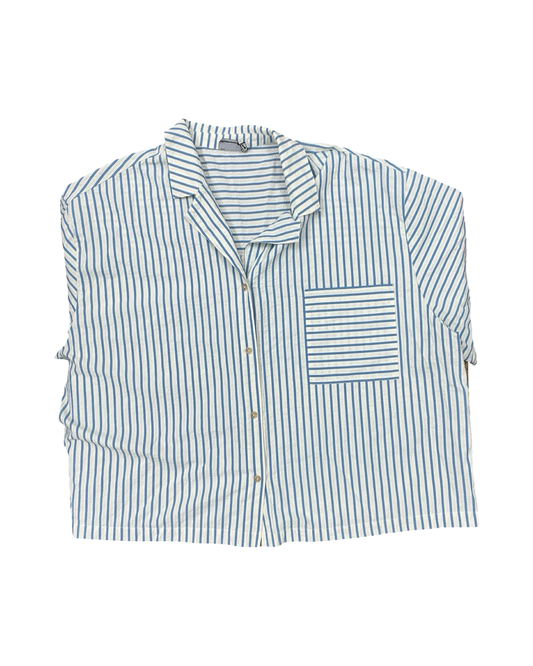 Top Ss By Asos In Blue & Cream, Size:3X