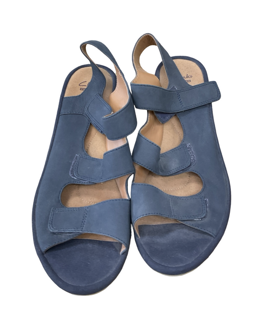 Sandals Heels Block By Clarks In Blue, Size:9