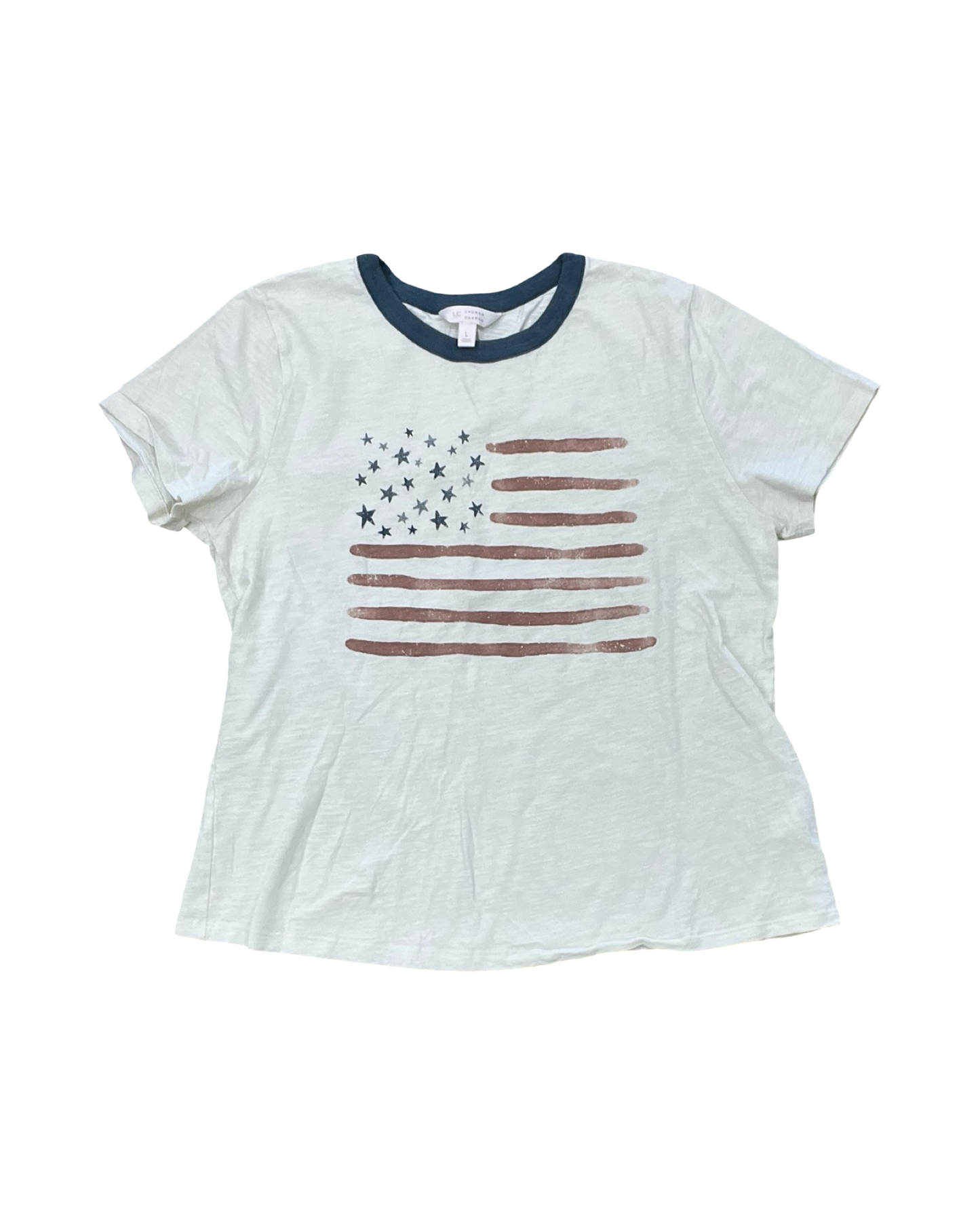 Top Ss By Lc Lauren Conrad In Blue & Red & White, Size:L