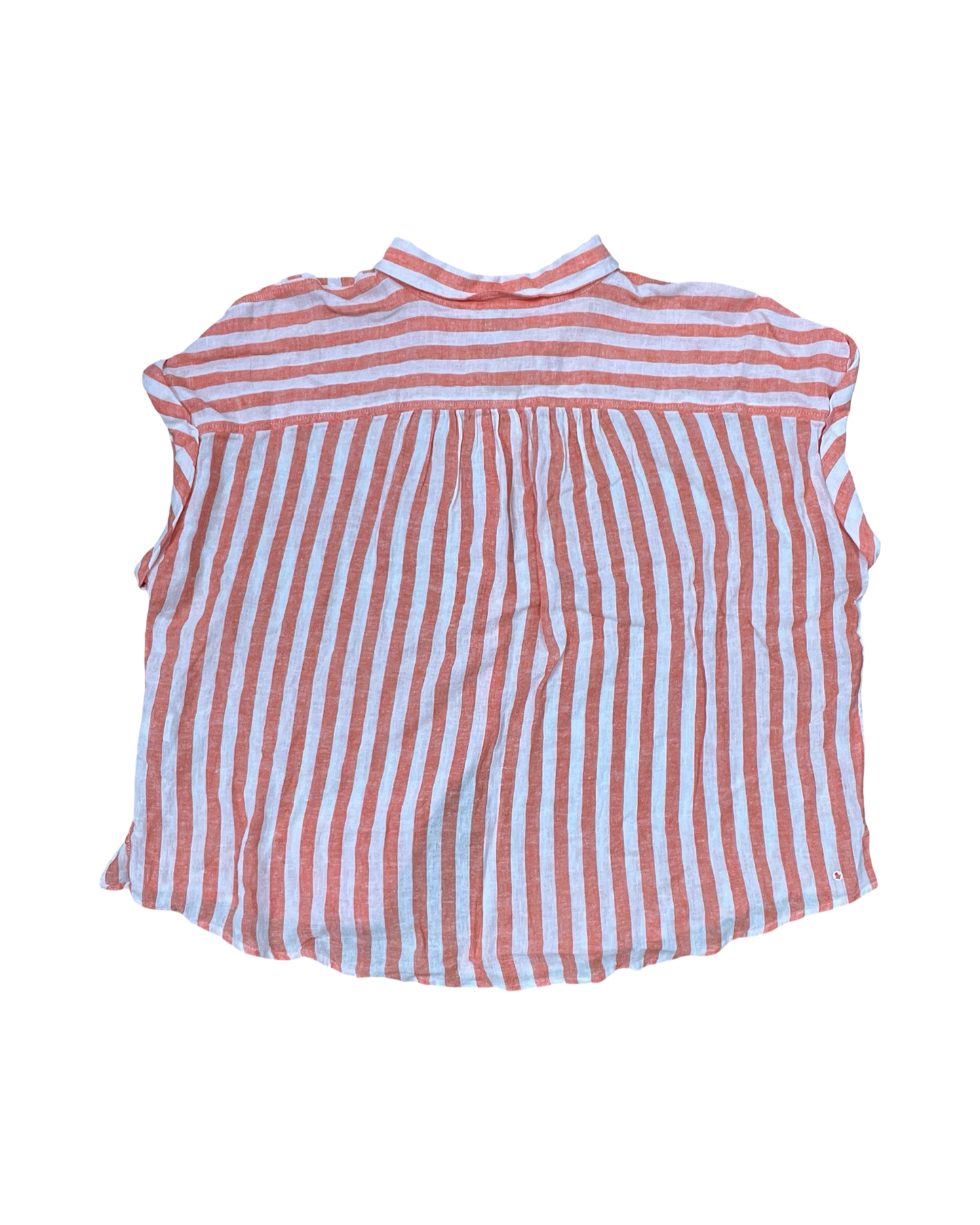 Top Sleeveless By Sonoma In Orange & White, Size:1X