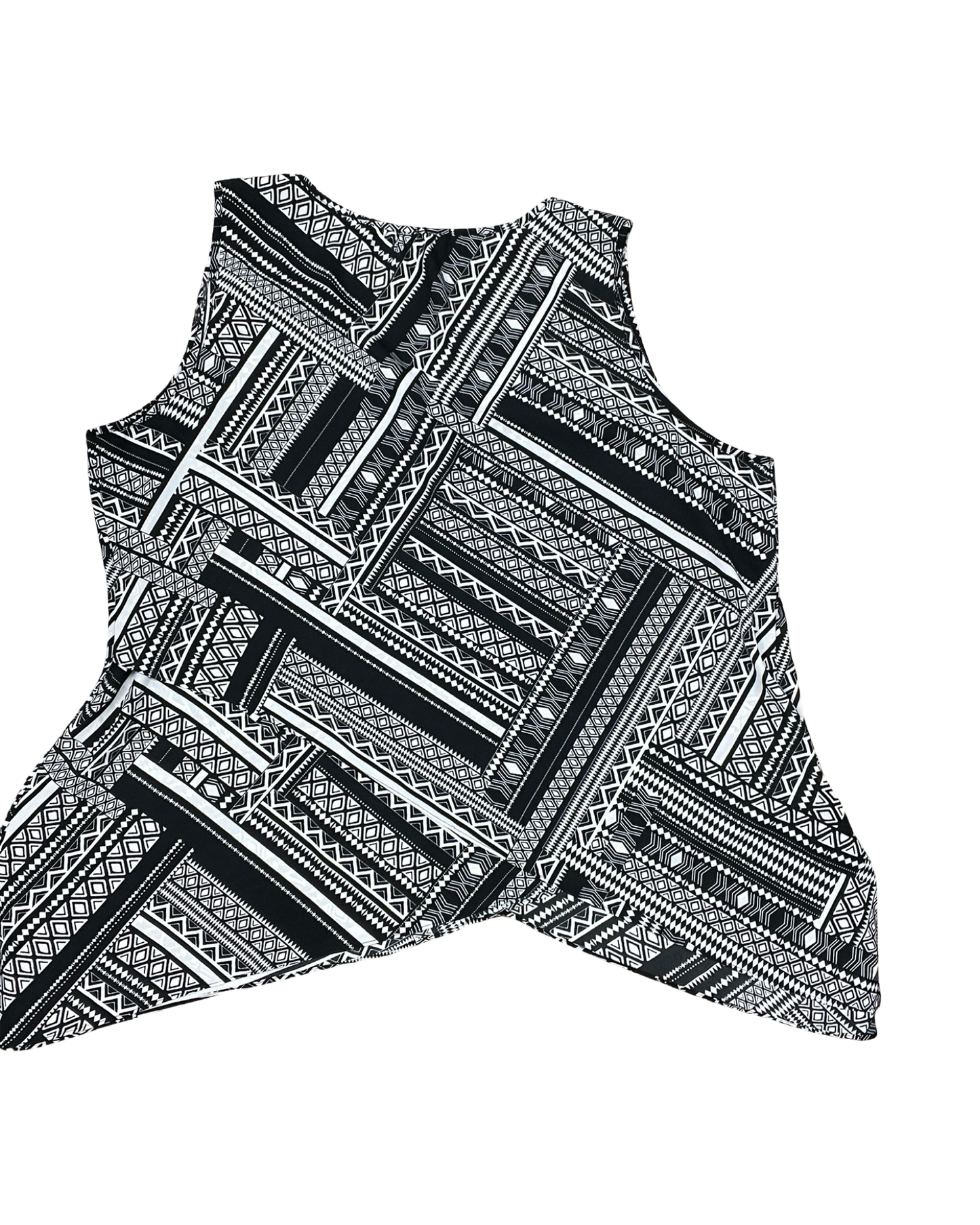 Top Sleeveless By Zac And Rachel In Black & White, Size:2X