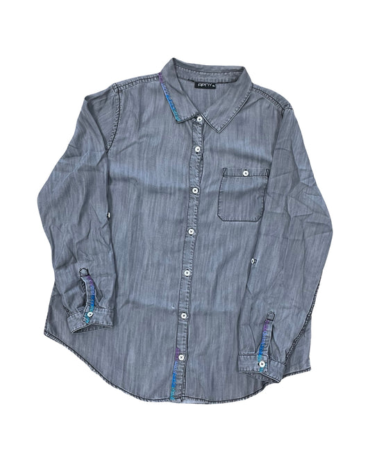 Blouse Ls By Apny In Grey, Size:Xl