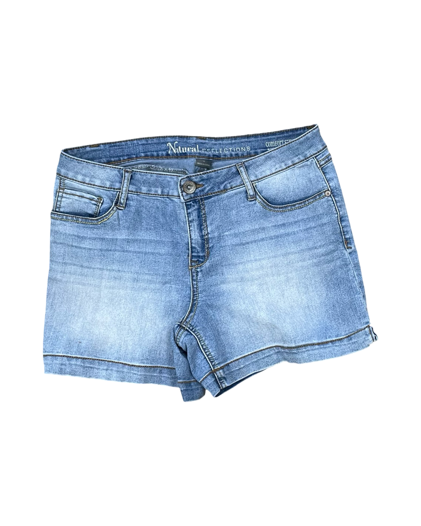 Shorts By Natural Reflections In Blue Denim, Size:12
