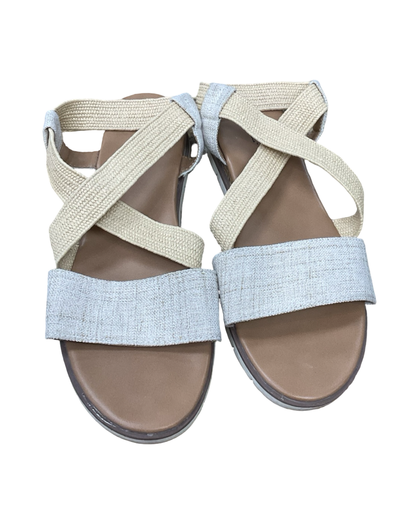 Sandals Flats By Clothes Mentor In Tan, Size:10