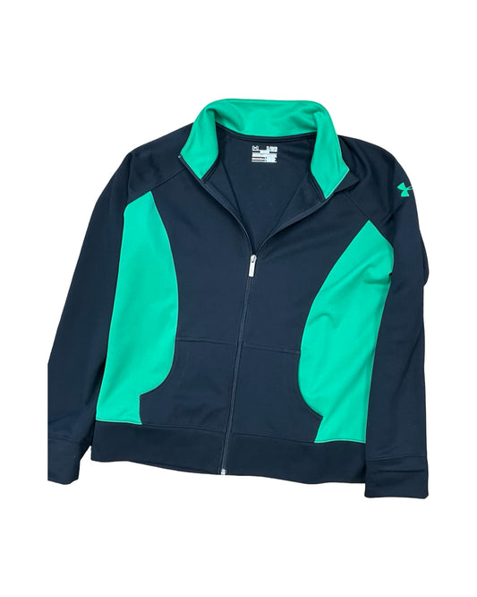 Athletic Jacket By Under Armour In Black & Green, Size:Xl