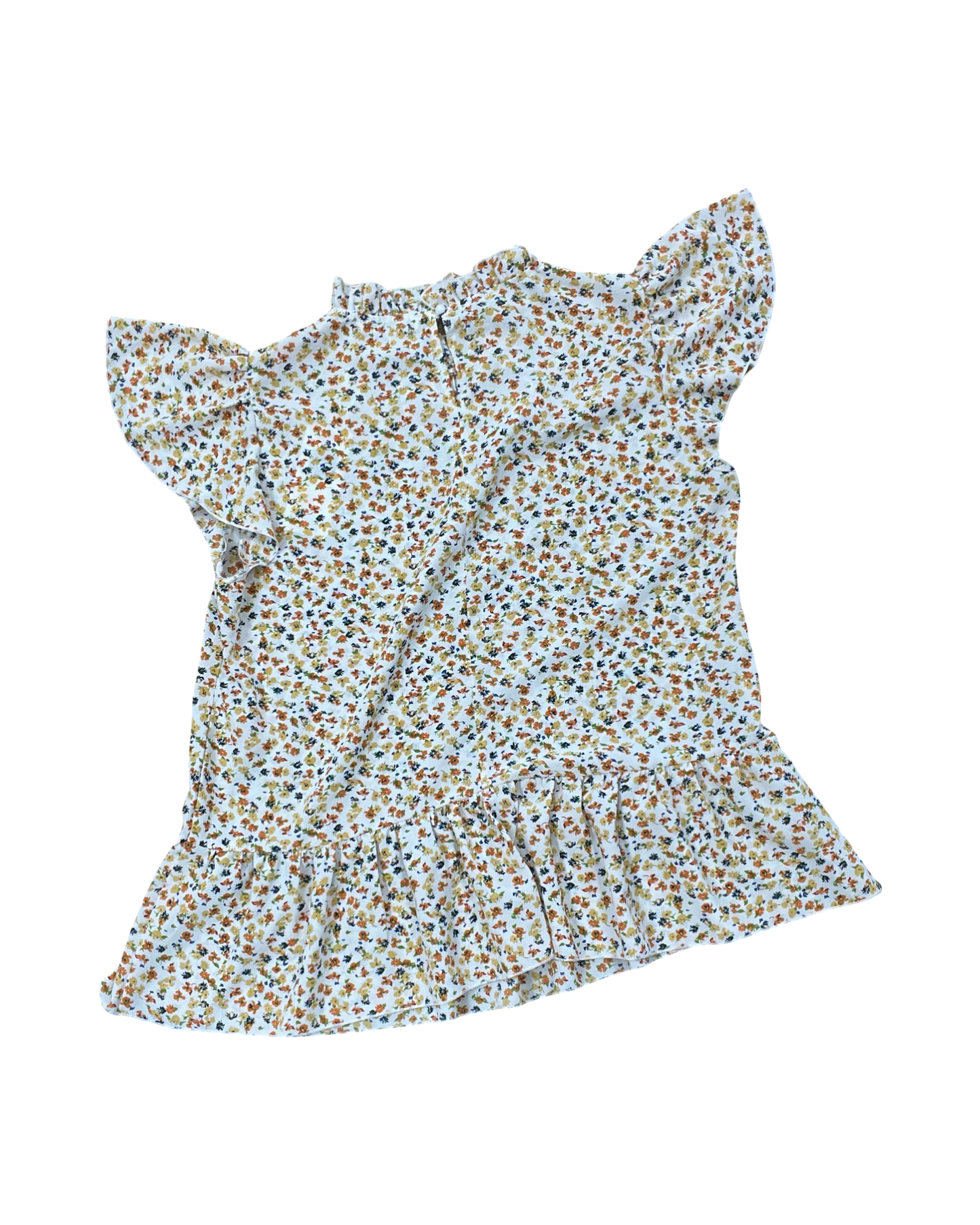 Tunic Sleeveless By Ecowish In White & Yellow, Size:L