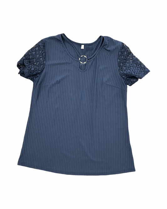 Top Ss By Clothes Mentor In Navy, Size:Xl
