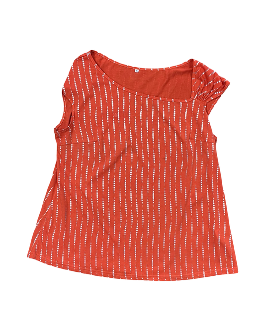 Top Sleeveless By Clothes Mentor In Orange & Silver, Size:Xl