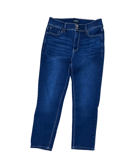 Jeans Cropped By Curve Appeal In Blue Denim, Size:8