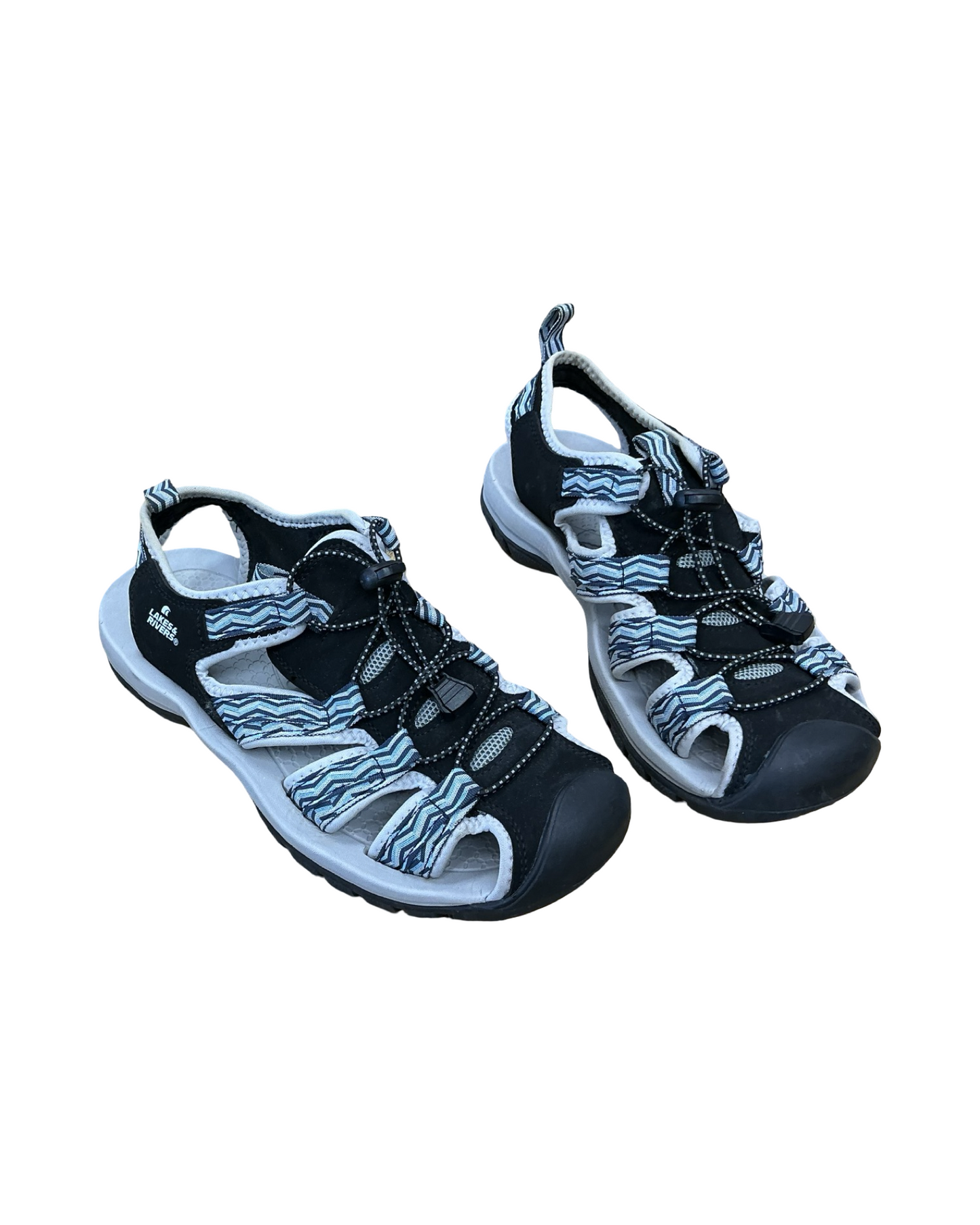 Sandals Flats By Clothes Mentor In Black, Size:7