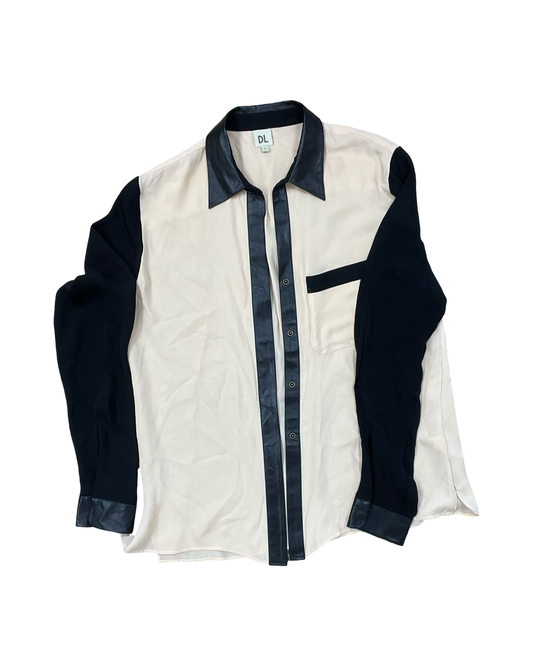 Top Ls By Clothes Mentor In Black & Tan, Size:L