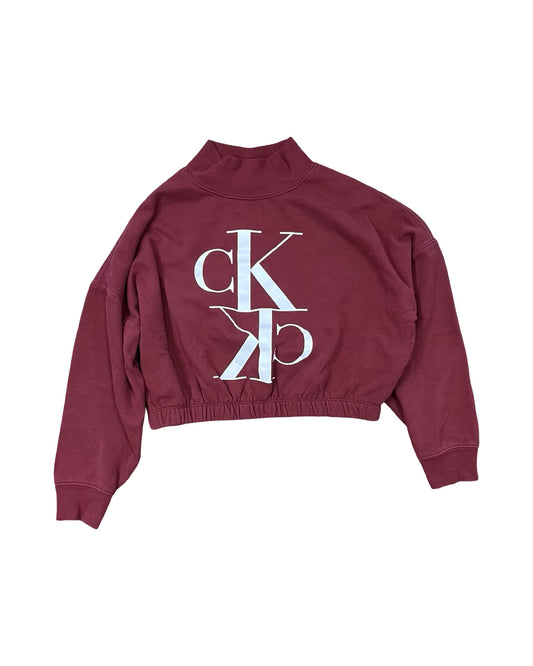 Sweatshirt Crewneck By Calvin Klein In Maroon, Size:S