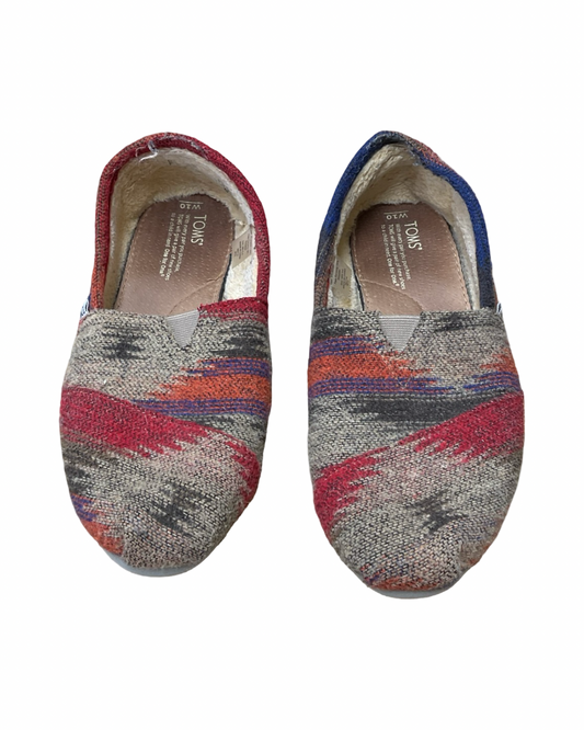 Shoes Flats By Toms In Red & Tan, Size:10