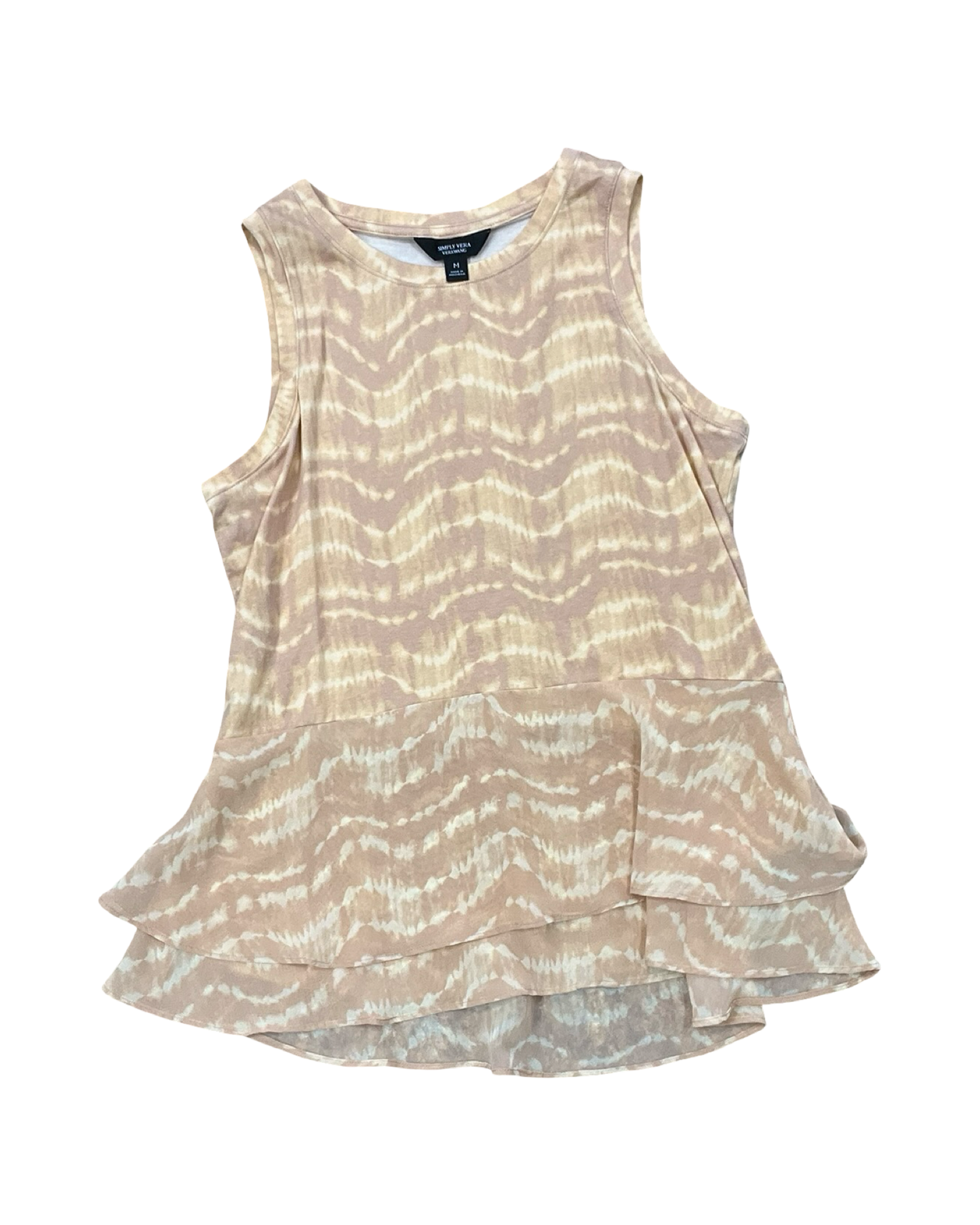 Top Sleeveless By Simply Vera In Orange & Yellow, Size:M