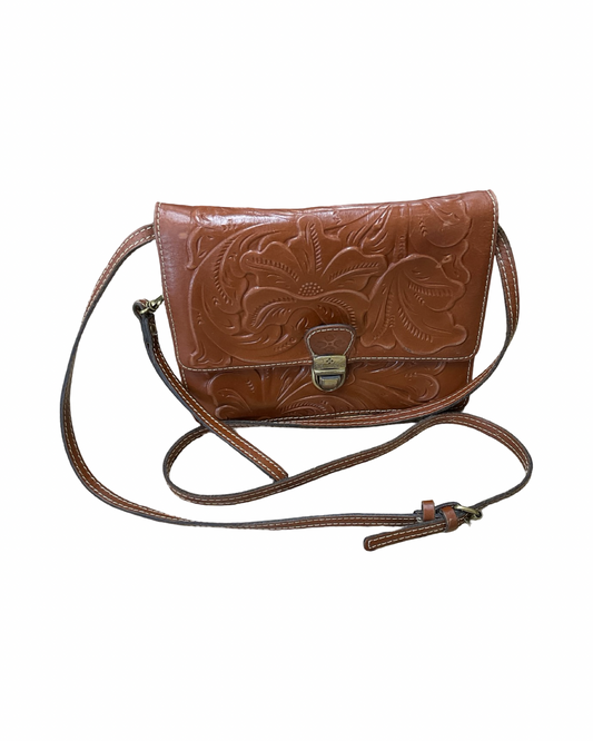 Crossbody Designer By Patricia Nash In Brown, Size:Small