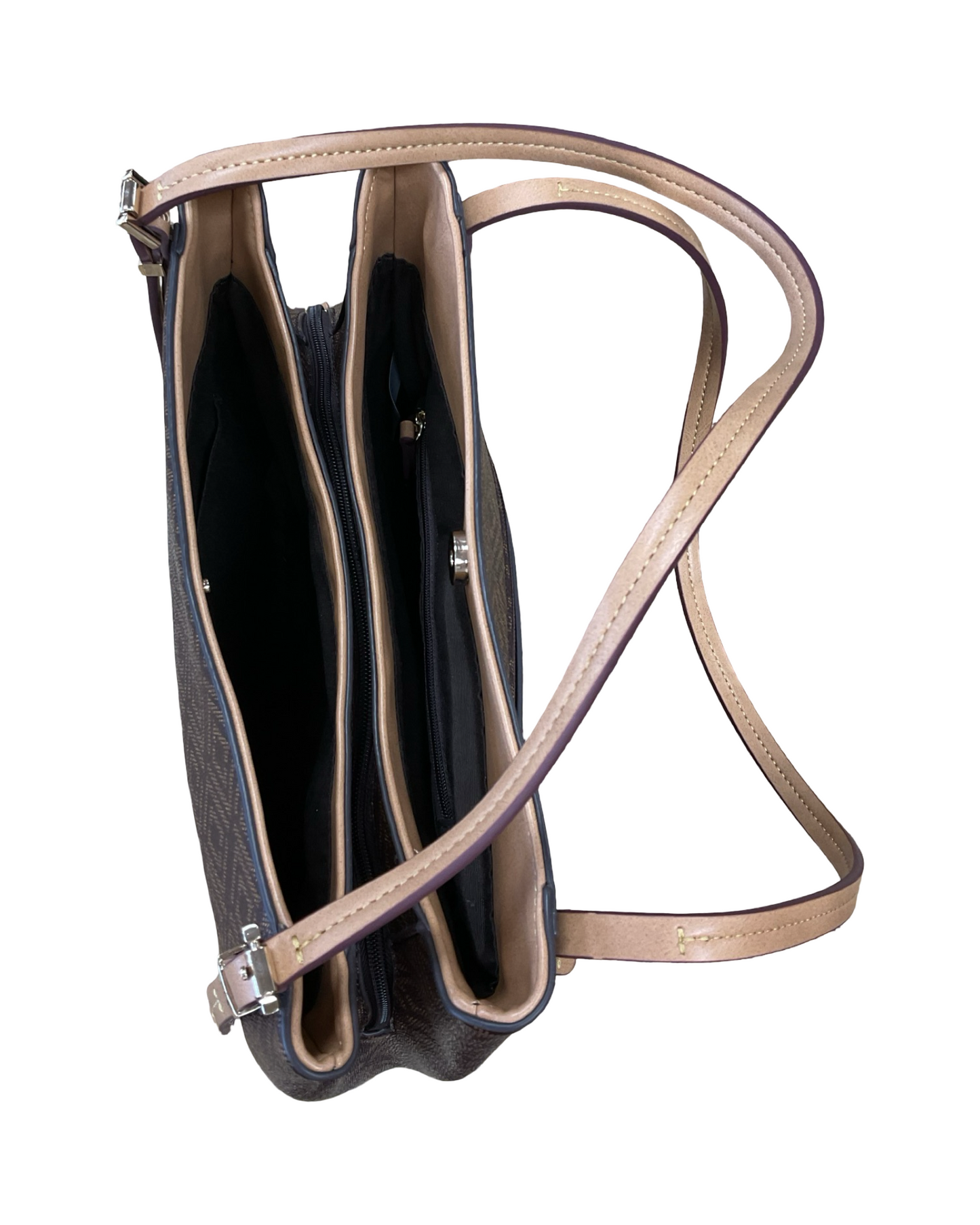 Handbag By Liz Claiborne In Brown & Tan, Size:Medium