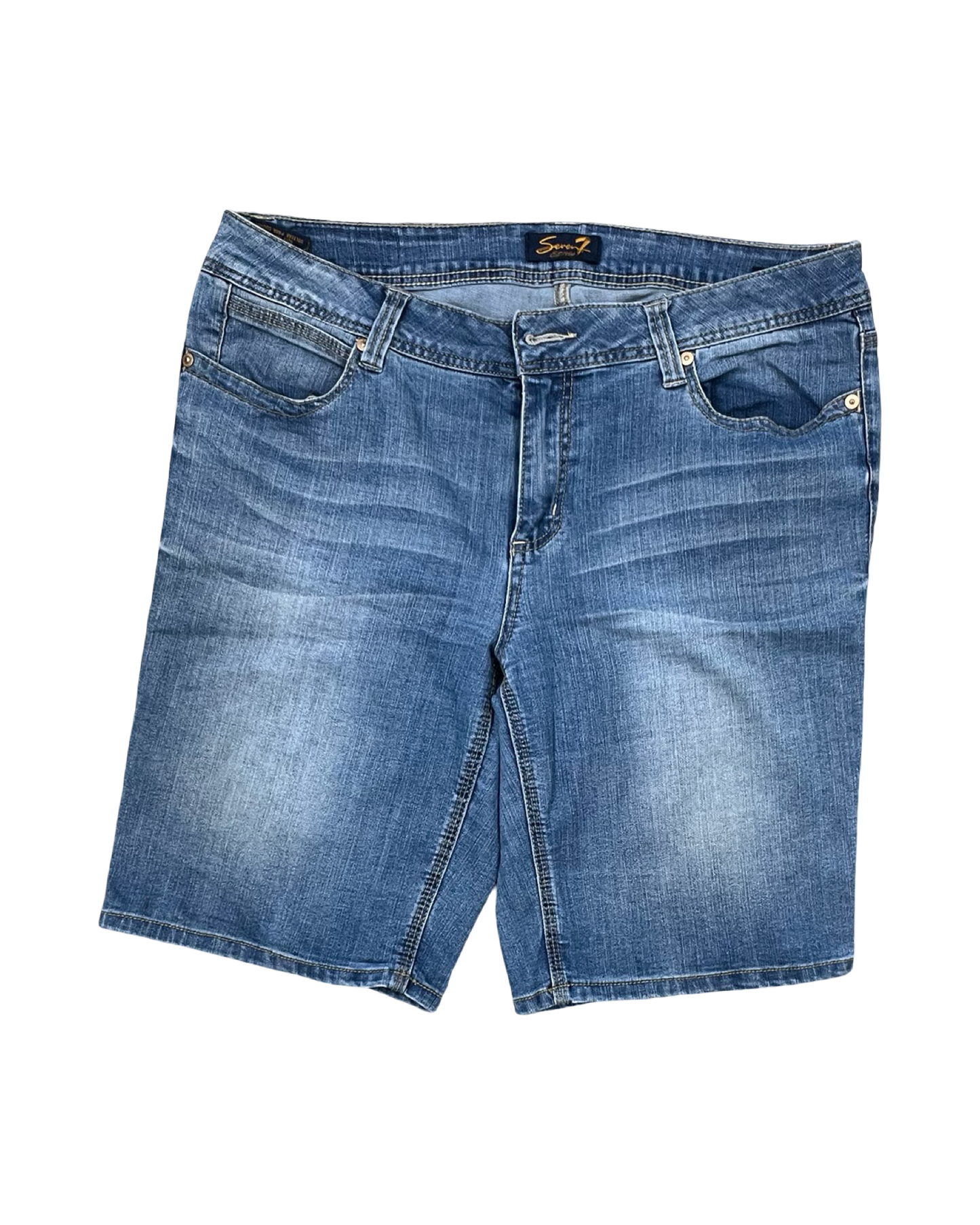 Shorts By Seven 7 In Blue Denim, Size:14