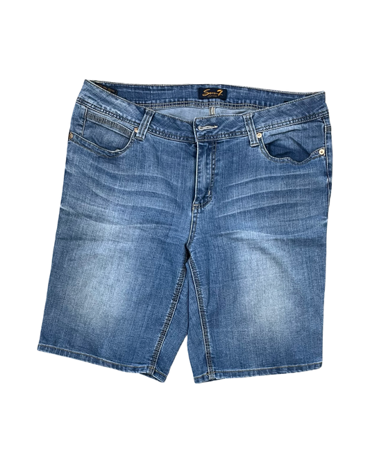 Shorts By Seven 7 In Blue Denim, Size:14