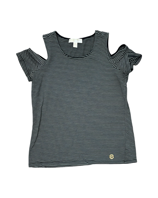 Top Ss By Michael By Michael Kors In Black & Green, Size:M
