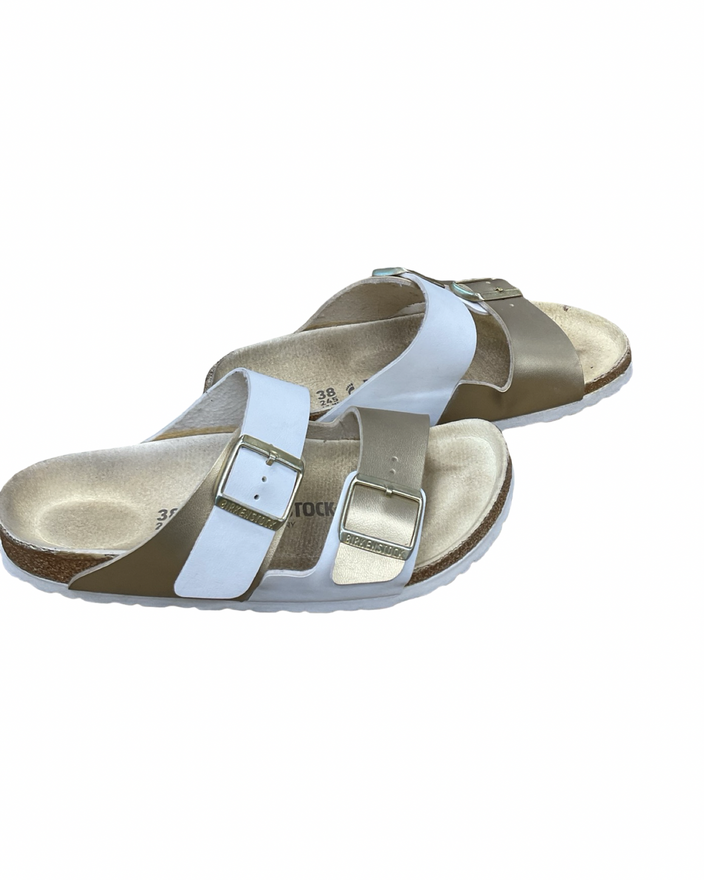 Sandals Flats By Birkenstock In Gold, Size:7