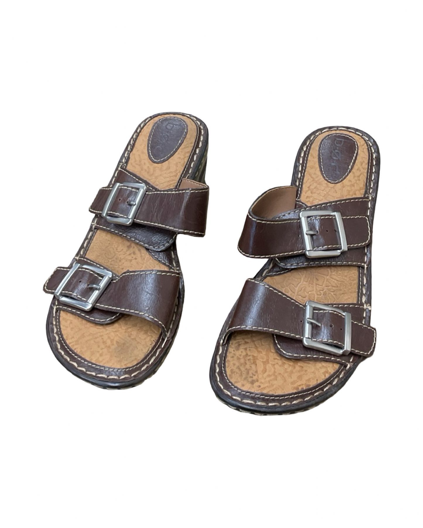 Sandals Heels Wedge By Boc In Brown, Size:10