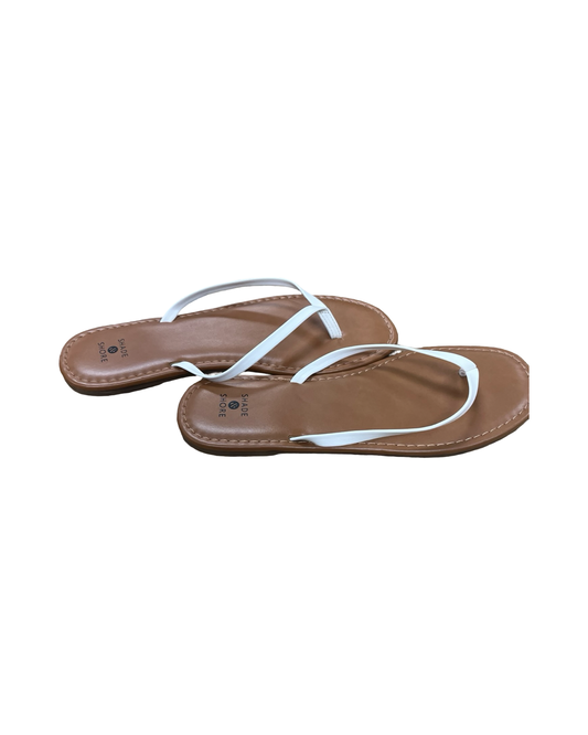 Sandals Flats By Shade & Shore In Brown & White, Size:8