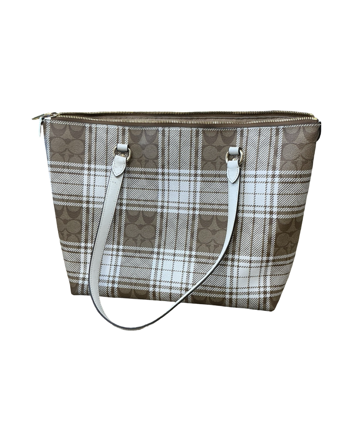 Tote Designer By Coach In Tan, Size:Large