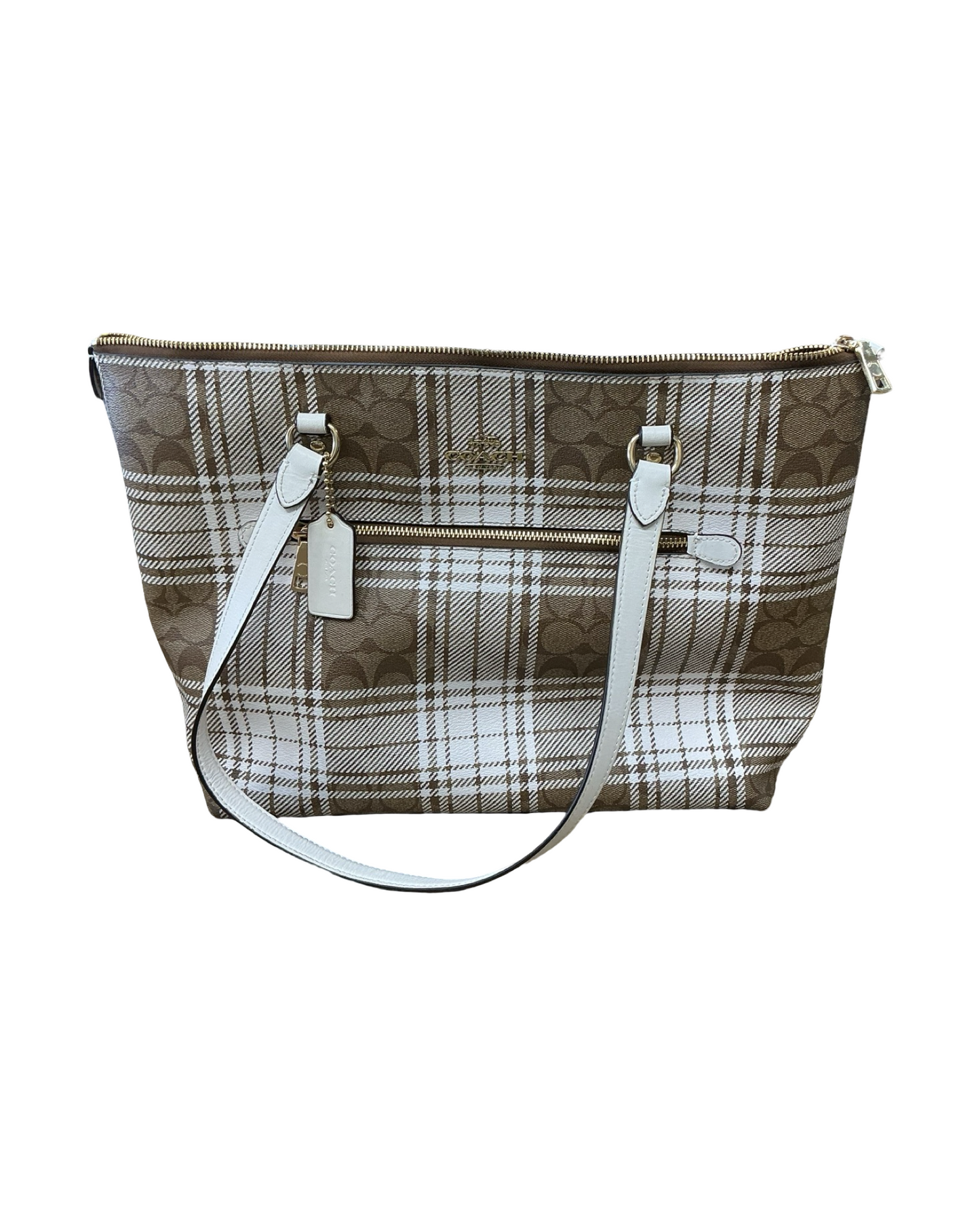 Tote Designer By Coach In Tan, Size:Large