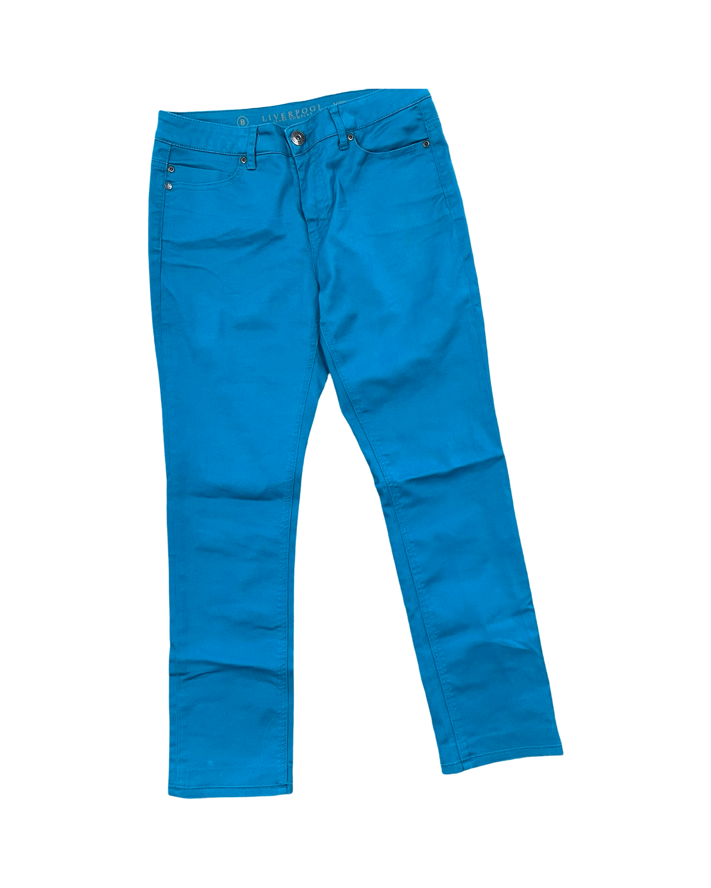 Jeans Straight By Liverpool In Aqua, Size:8