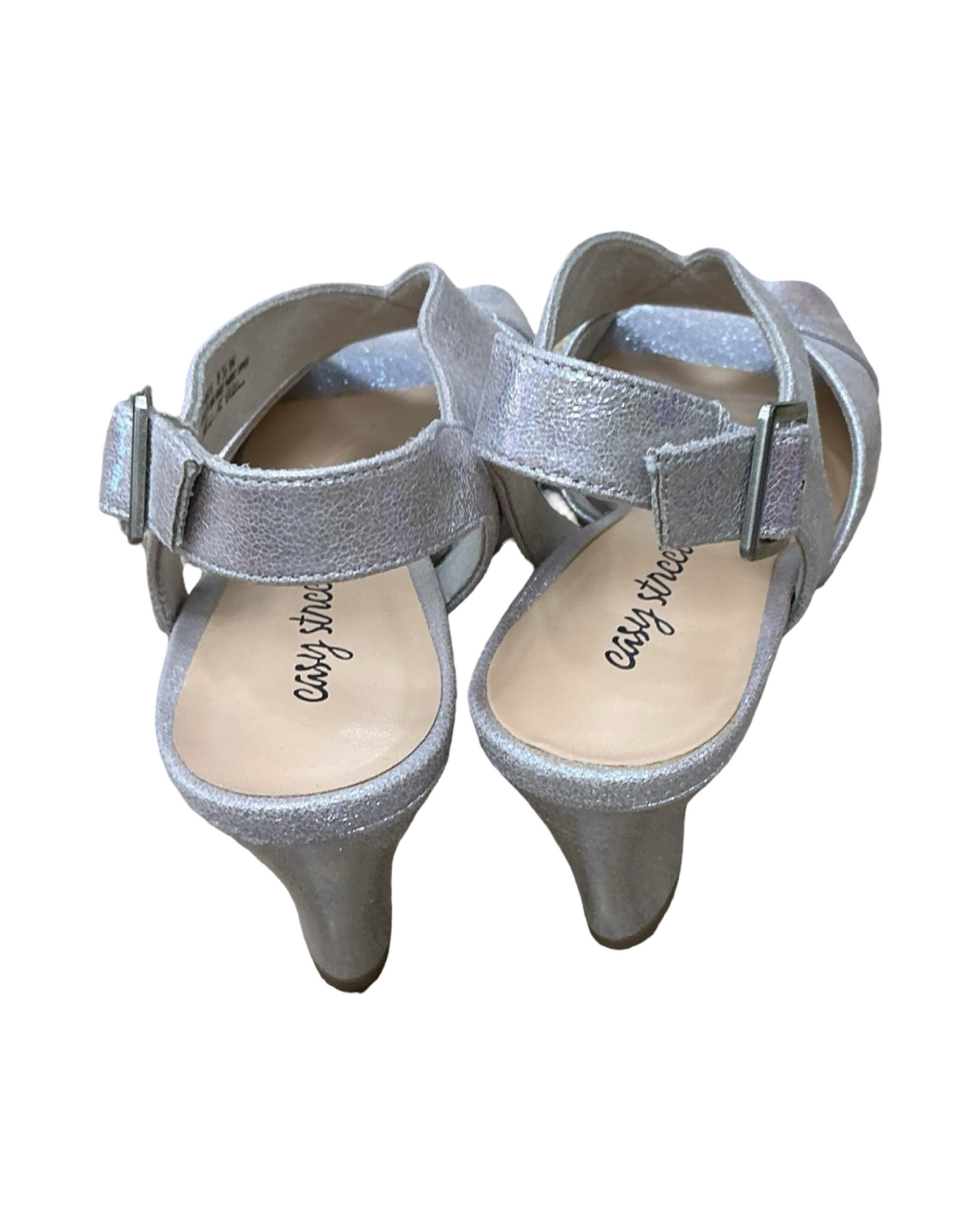 Sandals Heels Block By Easy Street In Tan, Size:8.5