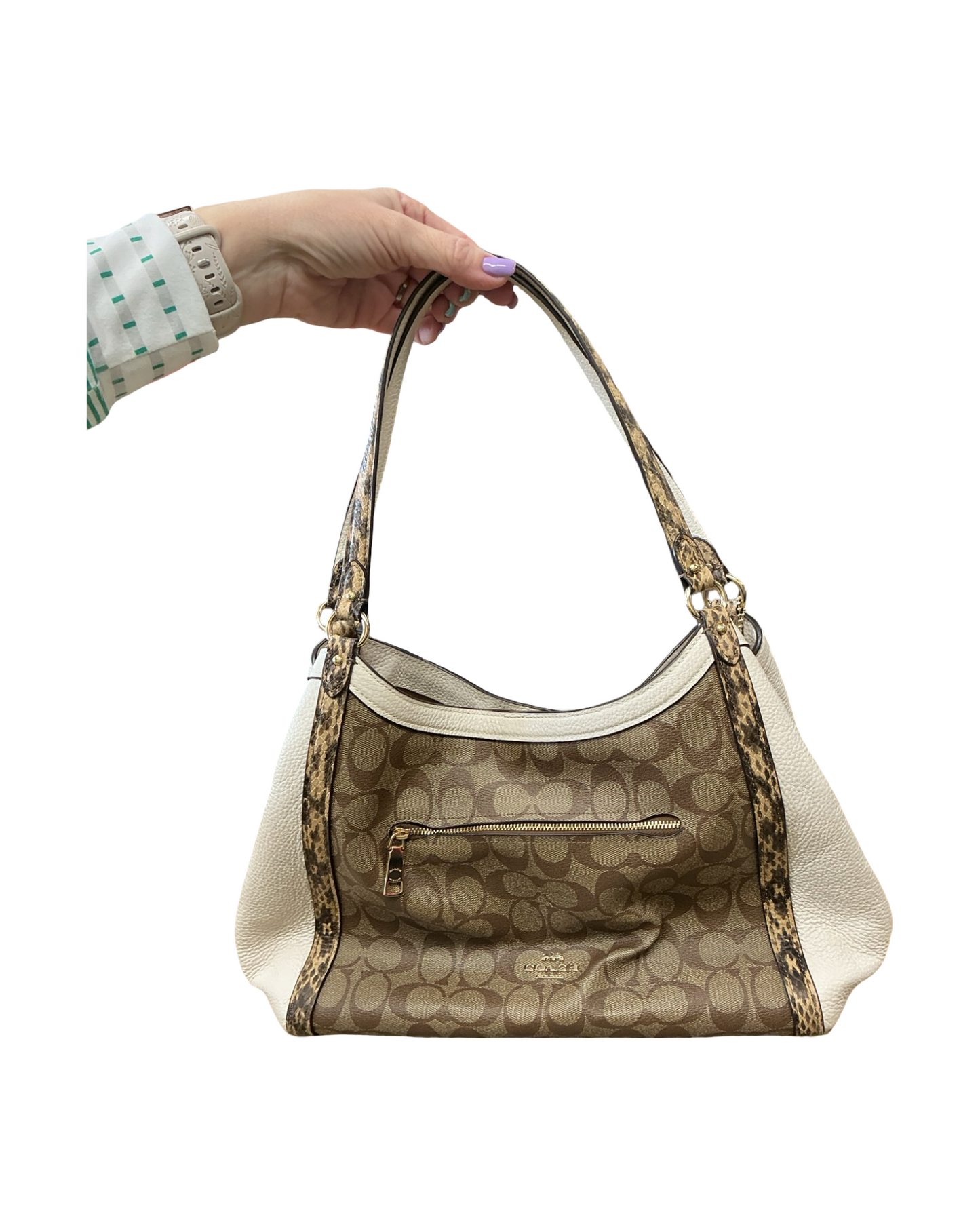 Handbag Designer By Coach In Tan, Size:Large