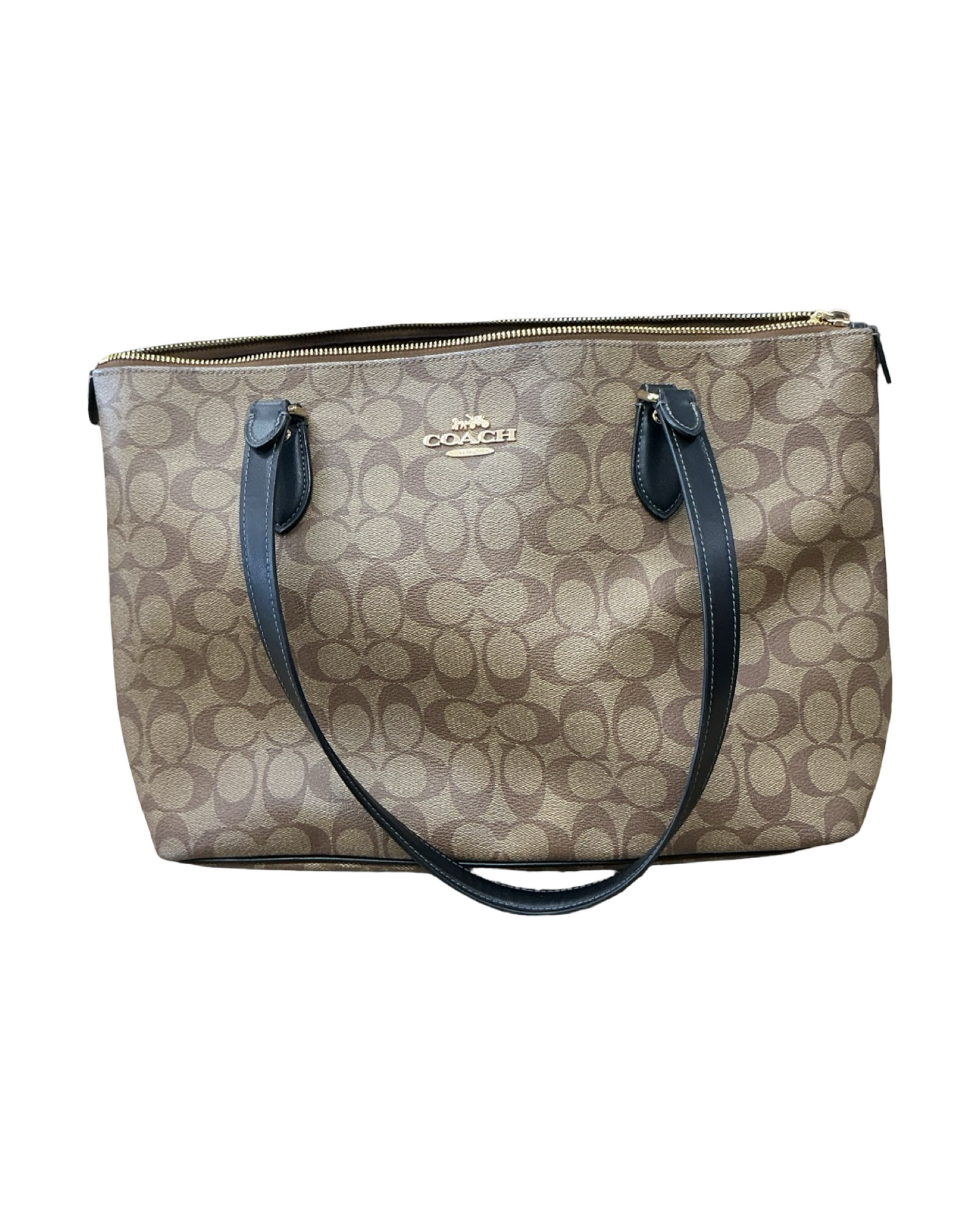 Handbag Designer By Coach In Brown, Size:Large