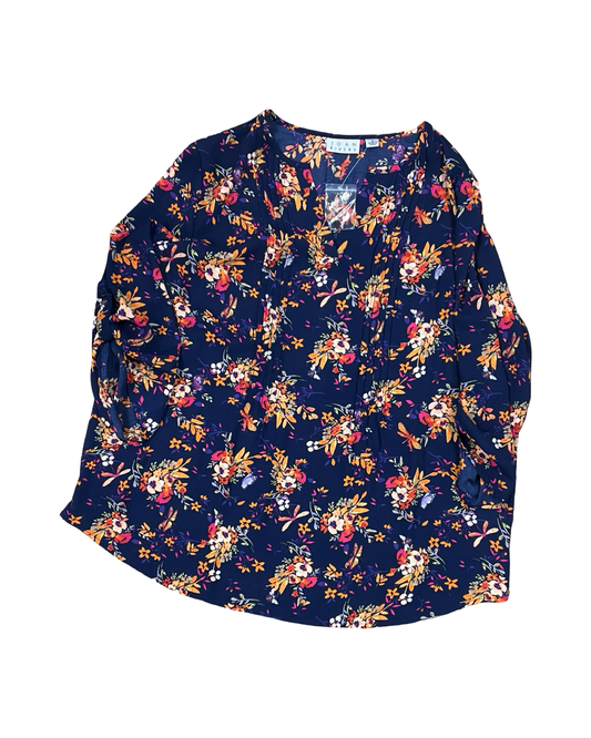 Top 3/4 Sleeve By Joan Rivers In Navy, Size:S