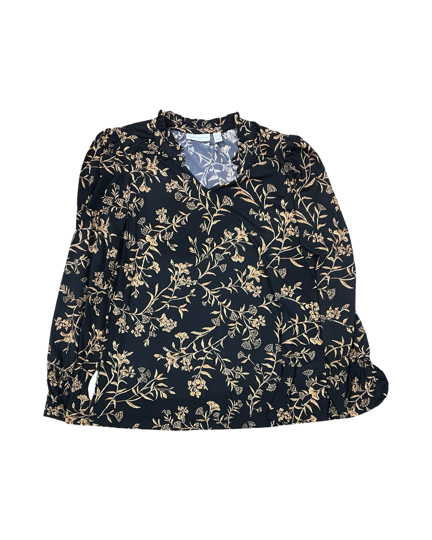 Top Ls By Susan Graver In Black & Gold, Size:S