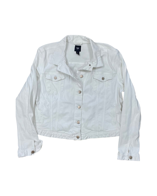 Jacket Denim By Gap In White Denim, Size:1X