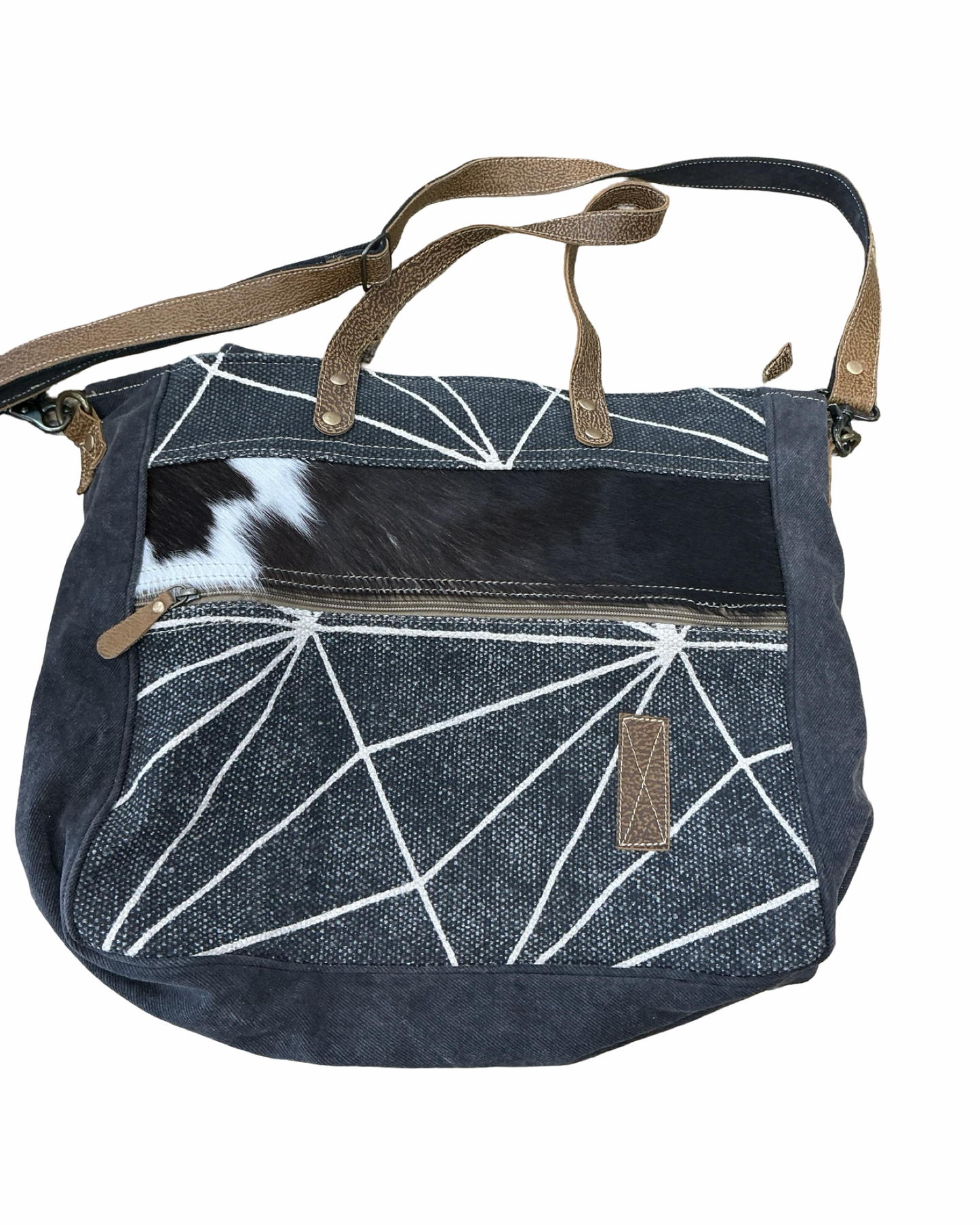 Tote By Myra In Black & Grey, Size:Large