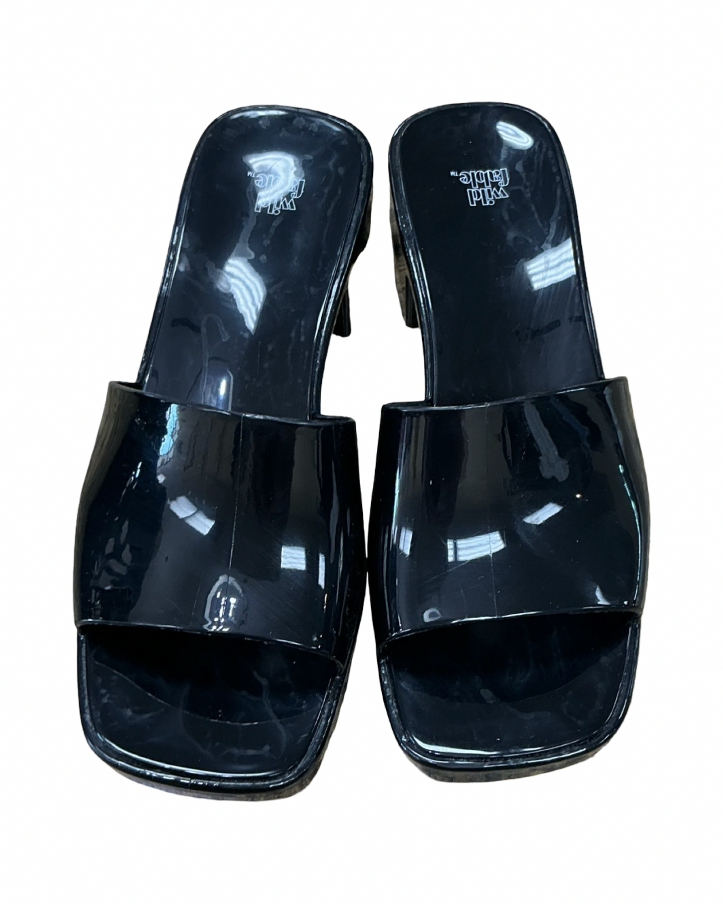 Sandals Heels Block By Wild Fable In Black, Size:6