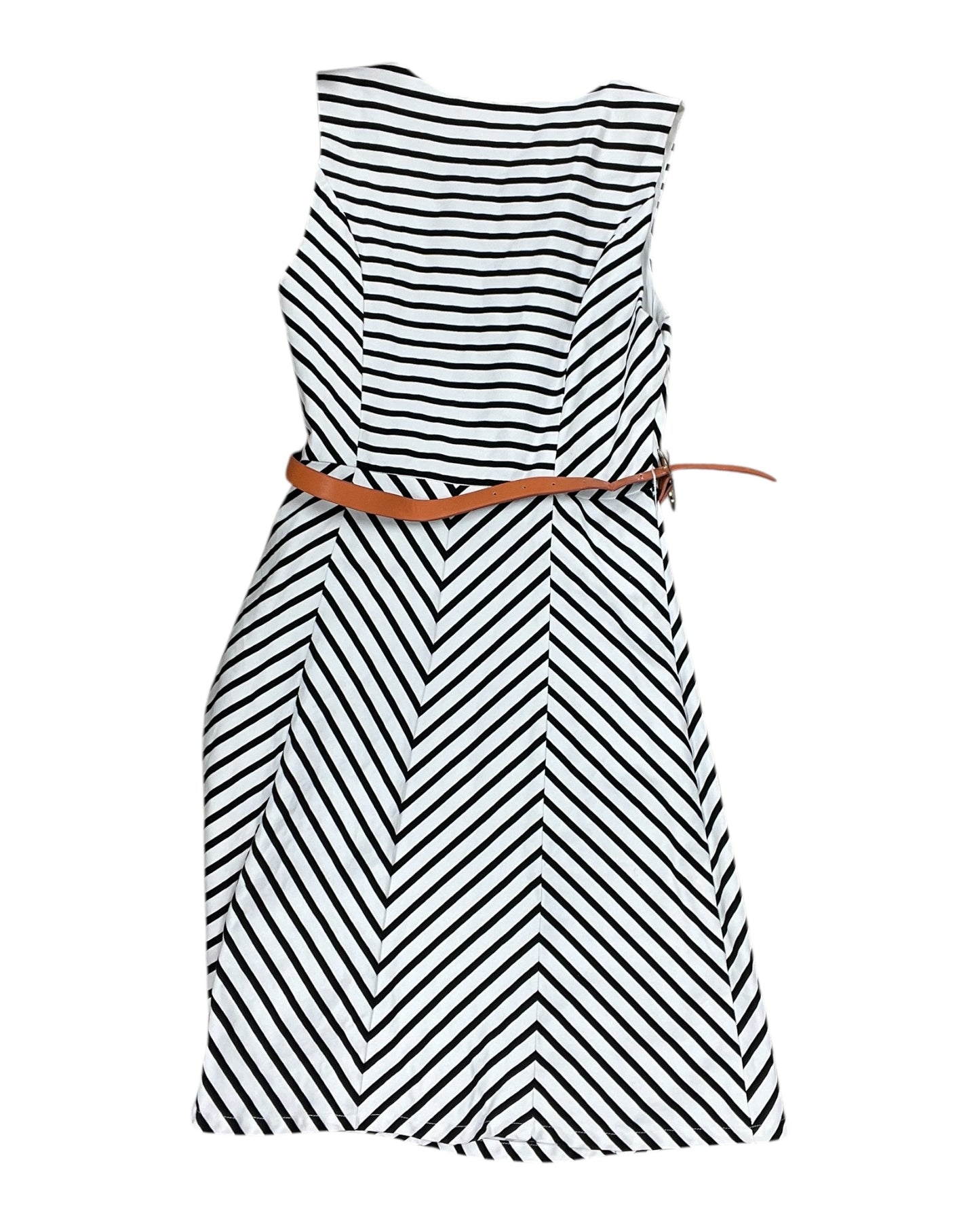 Dress Casual Midi By Clothes Mentor In Black & White, Size:S