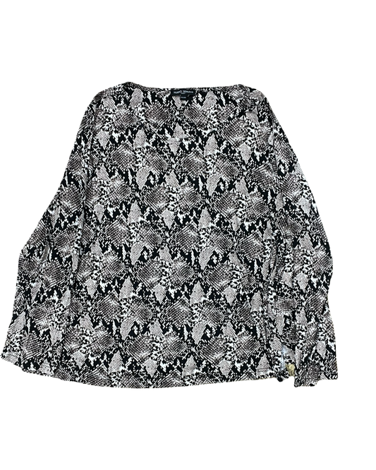 Top Ls By Mario Serrani In Snakeskin Print, Size:1X