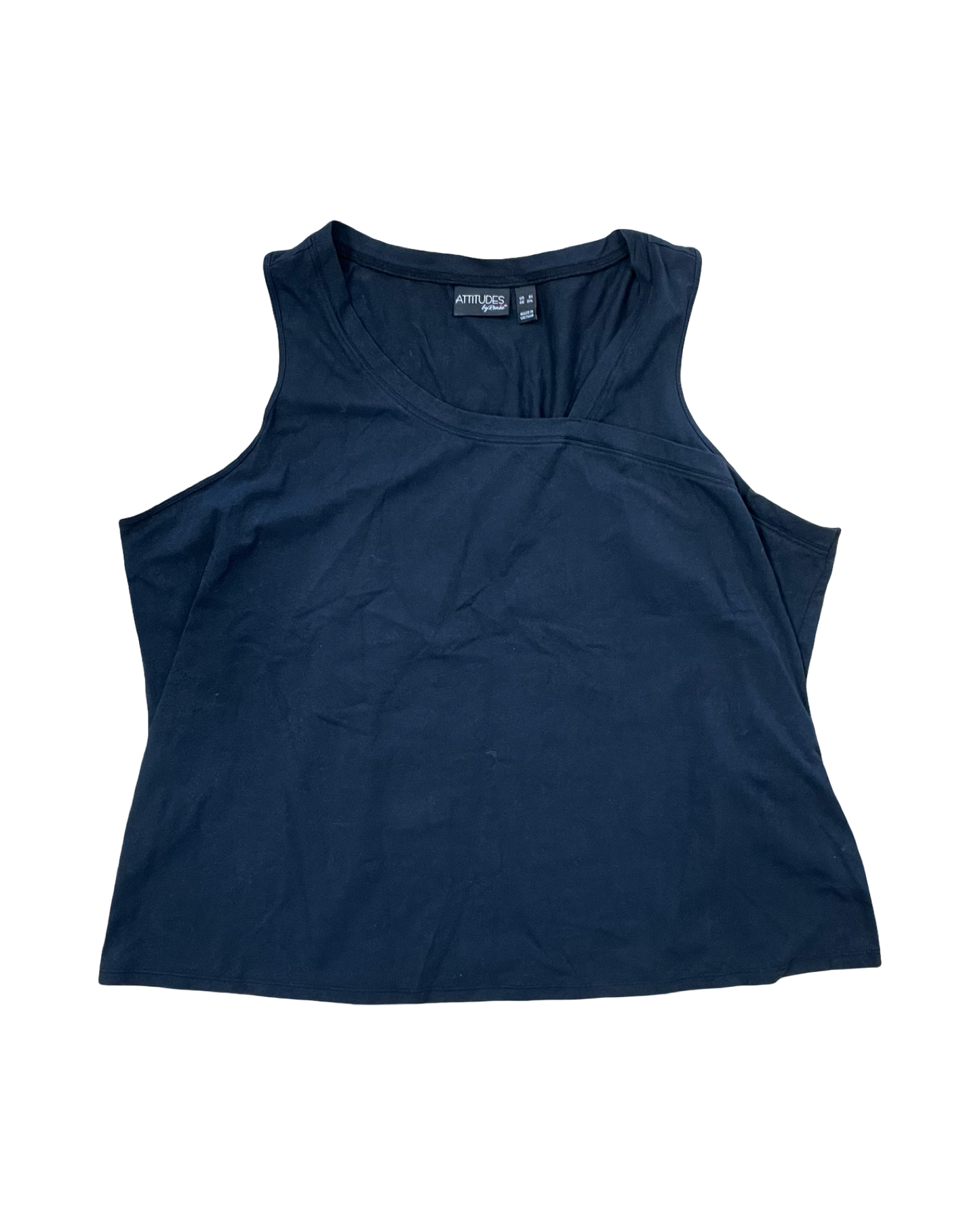 Top Sleeveless By Attitude In Black, Size:3X
