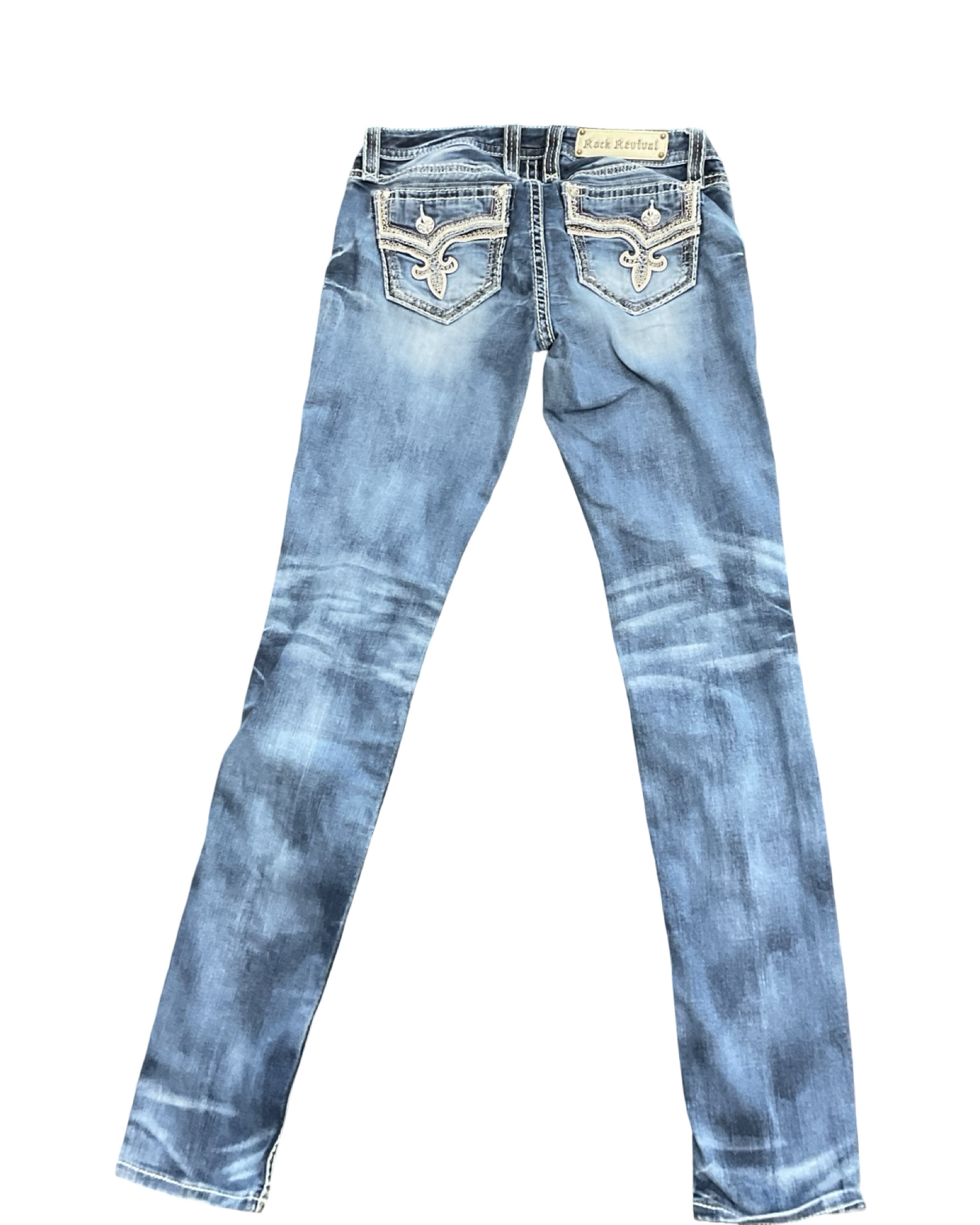 Jeans Boot Cut By Rock Revival In Blue Denim, Size:8