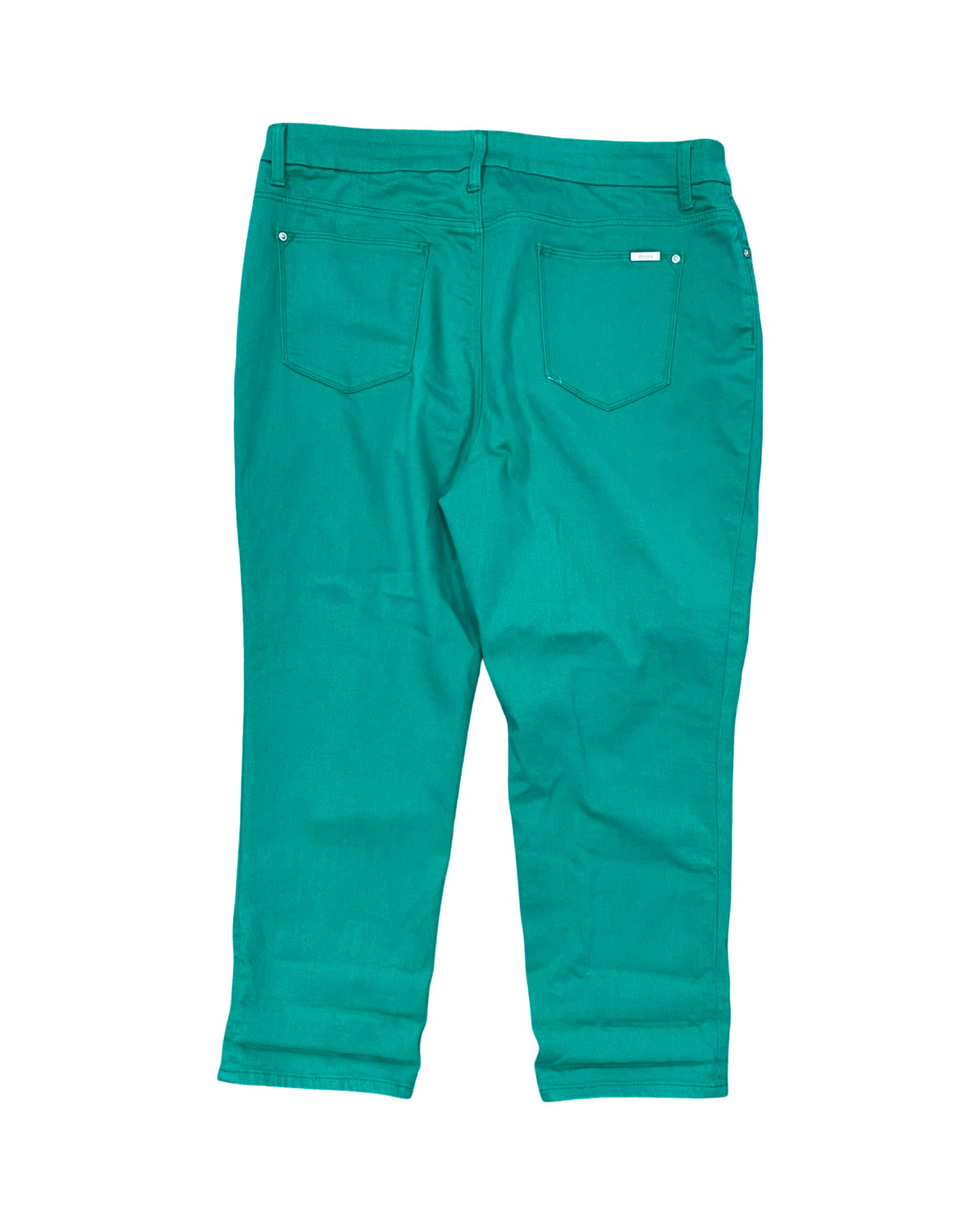 Jeans Cropped By Chicos In Green, Size:14