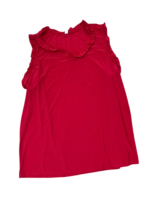 Top Sleeveless By Perceptions In Red, Size:2X