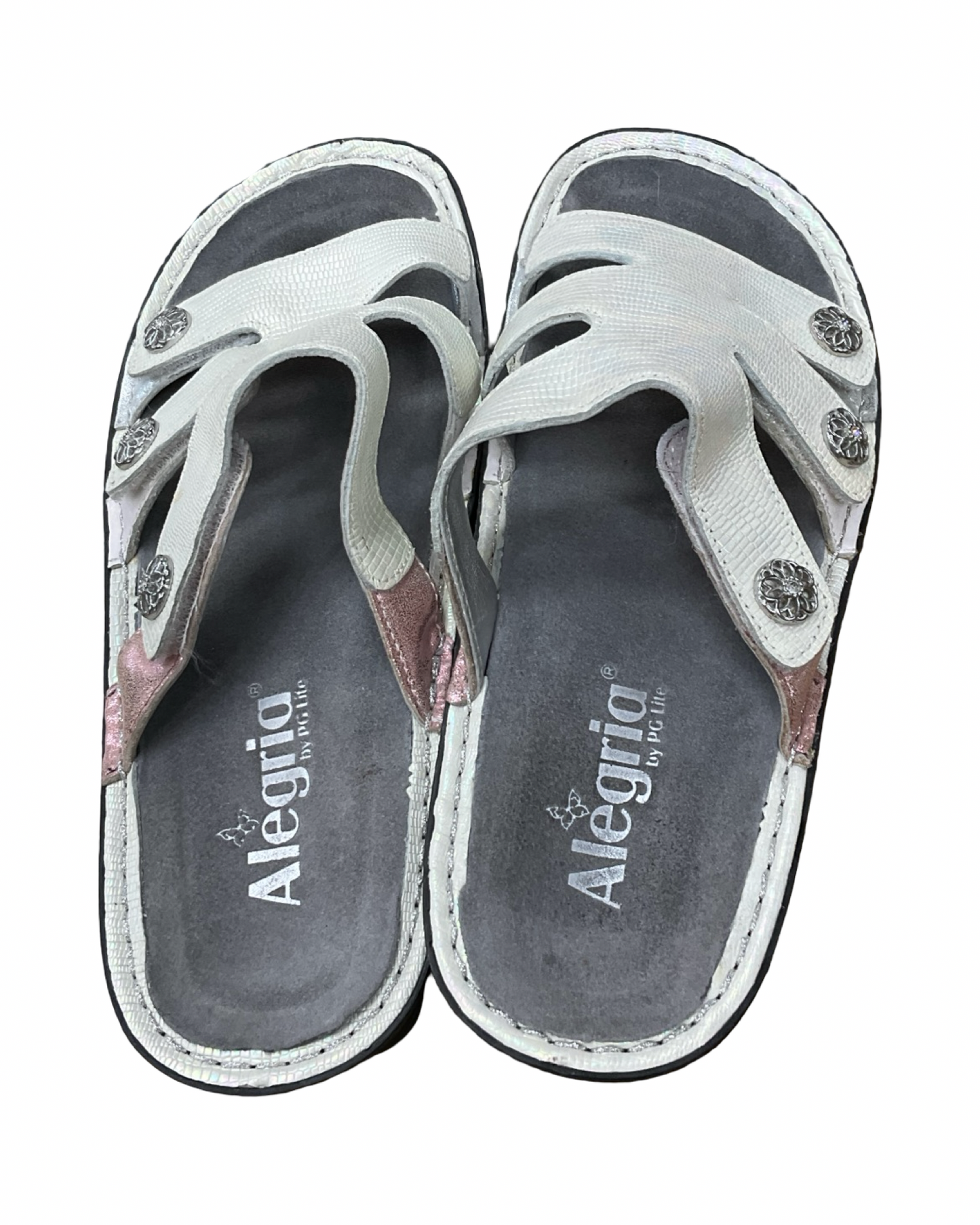 Sandals Flats By Alegria In Cream, Size:8.5