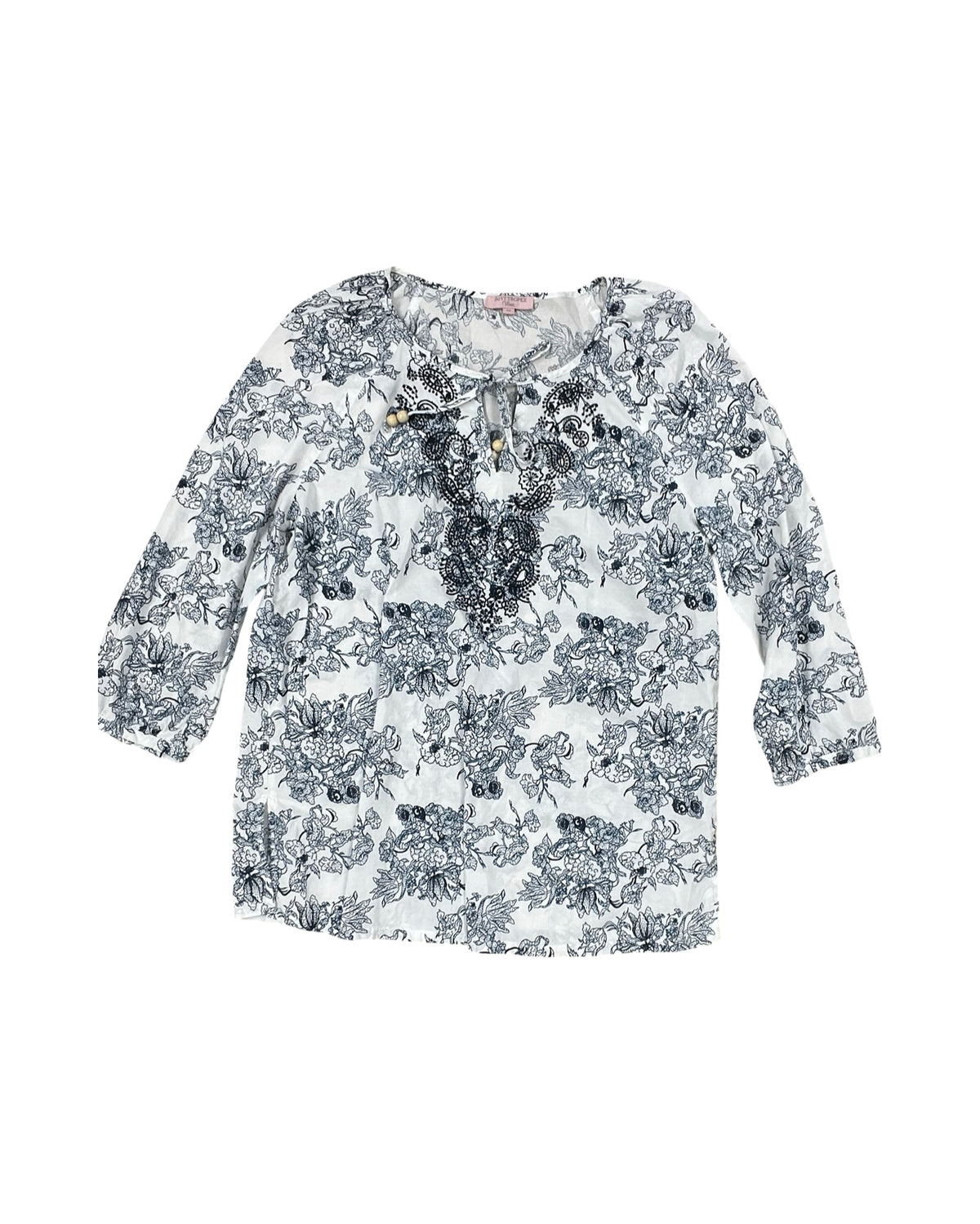 Top Ls By Saint Tropez In Blue & White, Size:M