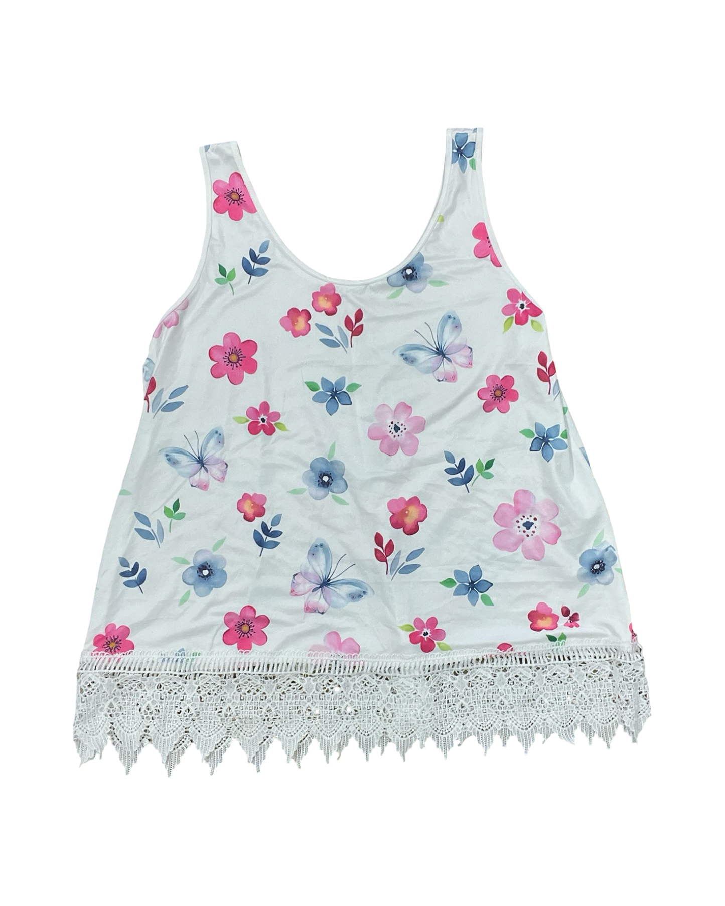 Top Sleeveless By Clothes Mentor In Blue & White, Size:2X